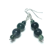Load image into Gallery viewer, Moss agate earrings
