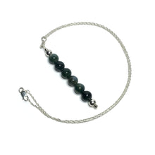 Load image into Gallery viewer, Moss agate crystal pendant with silver chain
