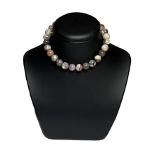 Load image into Gallery viewer, Pink zebra jasper crystal necklace
