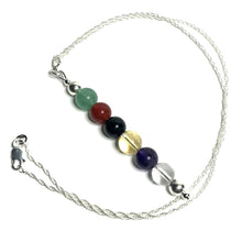Load image into Gallery viewer, Positivity crystal bead pendant on a silver chain
