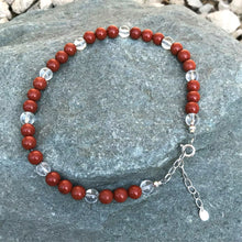 Load image into Gallery viewer, Red jasper crystal anklet
