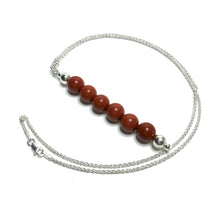 Load image into Gallery viewer, Red jasper pendant necklace with silver chain
