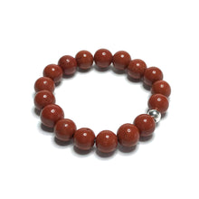 Load image into Gallery viewer, Red jasper beaded stretch ring
