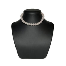 Load image into Gallery viewer, Rose quartz beaded choker on stand

