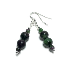 Load image into Gallery viewer, Ruby zoisite earrings
