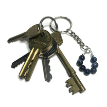 Load image into Gallery viewer, Sodalite crystal keychain with keys 
