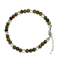 Load image into Gallery viewer, Unakite gemstone anklet
