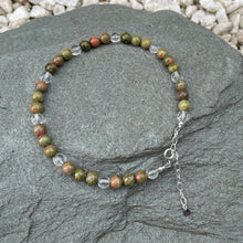 Load image into Gallery viewer, Unakite crystal anklet

