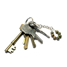 Load image into Gallery viewer, Unakite crystal keychain

