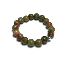 Load image into Gallery viewer, Unakite beaded stretch ring
