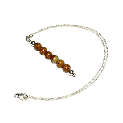 Wood grain jasper gemstone pendant