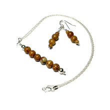 Load image into Gallery viewer, Wood Jasper Pendant and Earrings Set
