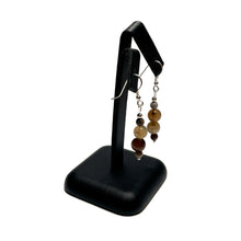 Load image into Gallery viewer, Wood jasper crystal earrings
