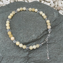 Load image into Gallery viewer, Yellow calcite crystal anklet
