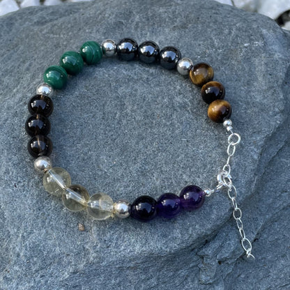 Addiction recovery crystal bracelet on stone