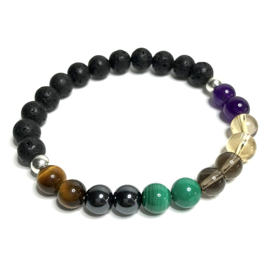 Addiction recovery bracelet with lava rock