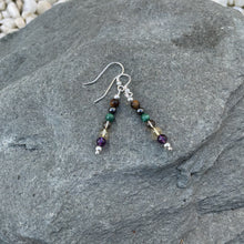 Load image into Gallery viewer, Addiction recovery beaded earrings on stone
