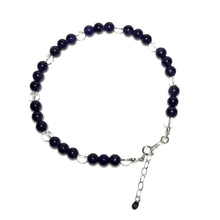 Load image into Gallery viewer, Anklet with purple and clear beads
