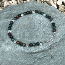 Load image into Gallery viewer, Bloodstone crystal anklet on stone
