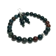 Load image into Gallery viewer, Bloodstone bracelet and earring set
