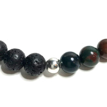 Load image into Gallery viewer, Bloodstone with Lava Rock Bracelet
