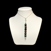 Load image into Gallery viewer, Bloodstone pendant necklace on white stand
