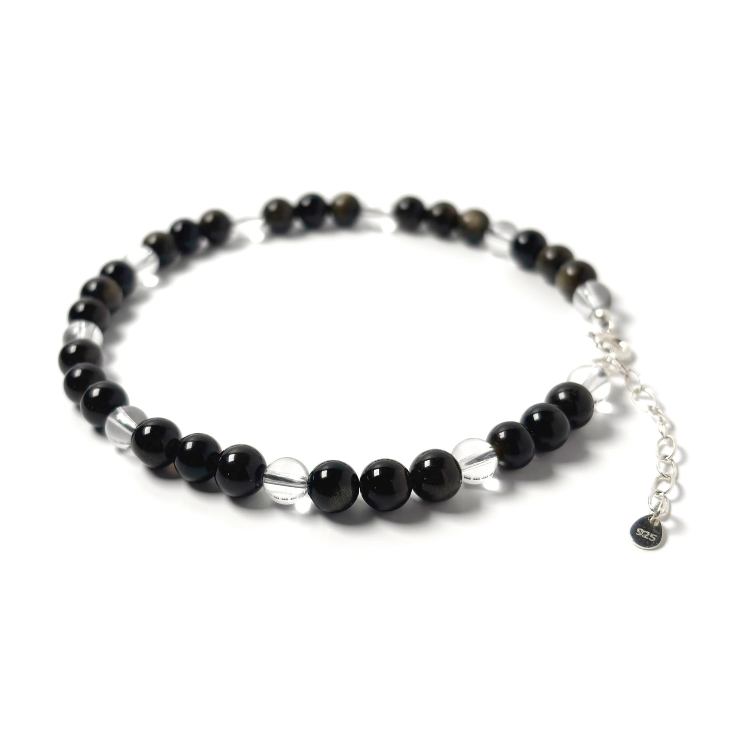Golden Sheen Obsidian anklet