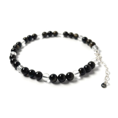 Golden Sheen Obsidian anklet
