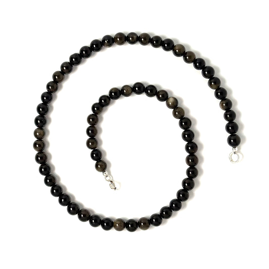 Golden Sheen Obsidian choker necklace