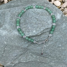 Load image into Gallery viewer, Green aventurine crystal bead anklet
