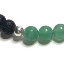 Load image into Gallery viewer, Green Aventurine with Lava Rock Bracelet
