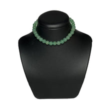 Load image into Gallery viewer, Green aventurine beaded choker on stand
