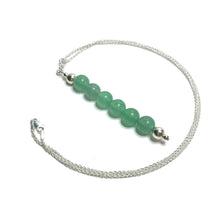 Load image into Gallery viewer, Green aventurine gemstone pendant on a silver chain
