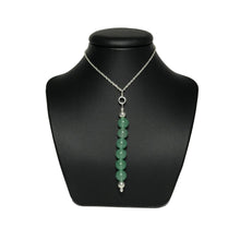 Load image into Gallery viewer, Green aventurine pendant necklace on stand
