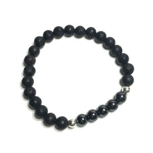 Load image into Gallery viewer, Hematite bracelet with lava rock beads
