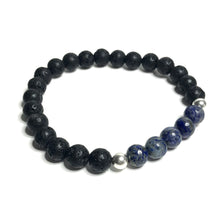 Load image into Gallery viewer, Lapis Lazuli with Lava Rock Bracelet
