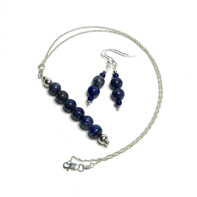 Lapis lazuli Pendant and Earrings Set