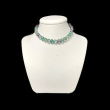 Load image into Gallery viewer, Rainbow fluorite choker necklace on stand
