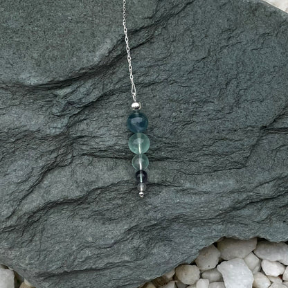 Rainbow fluorite bead pendulum