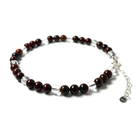 Red Iron Tiger Eye anklet