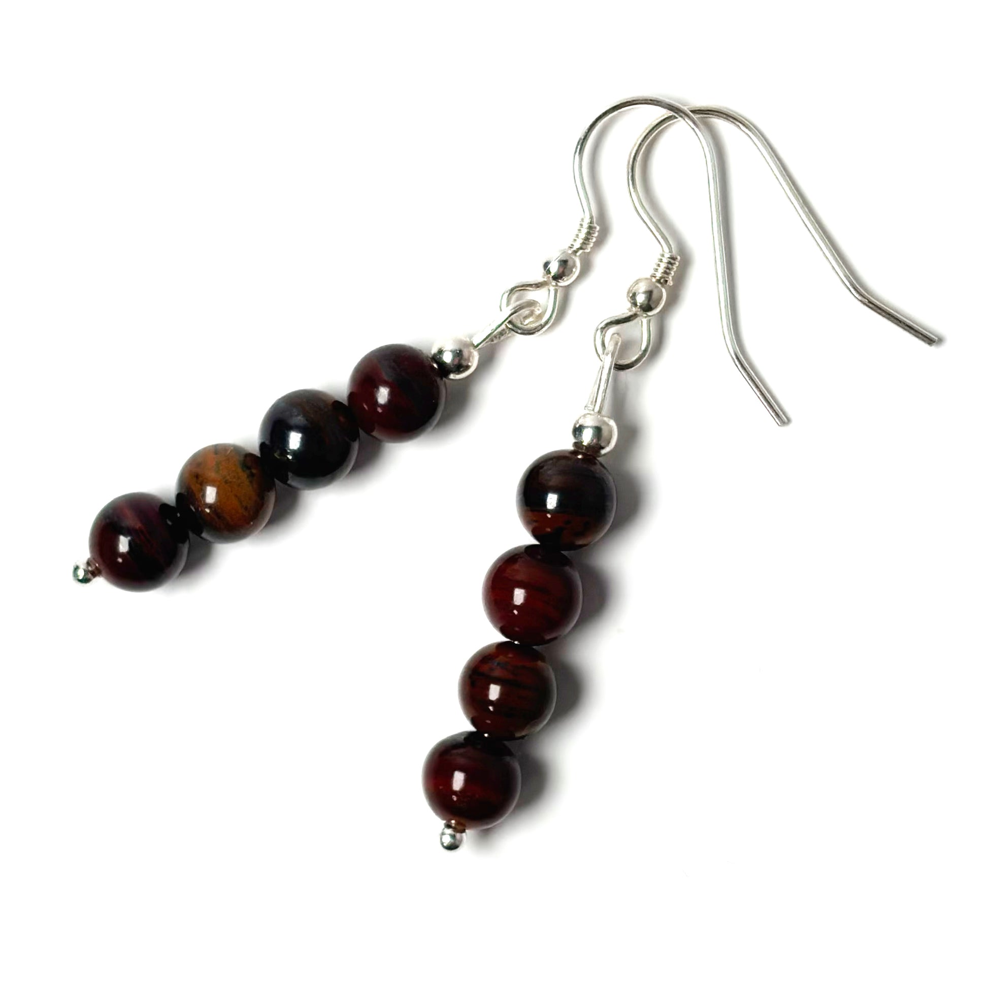 Red Iron Tiger Eye earrings