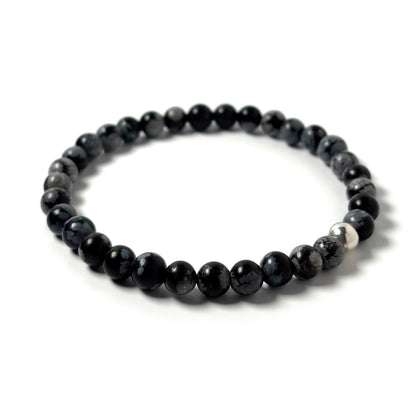 Snowflake Obsidian bracelet
