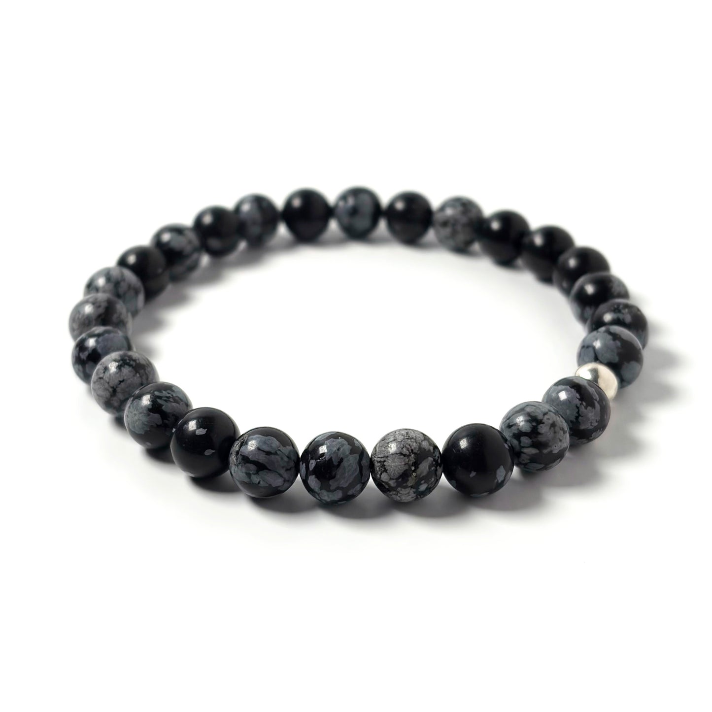 Snowflake Obsidian bracelet