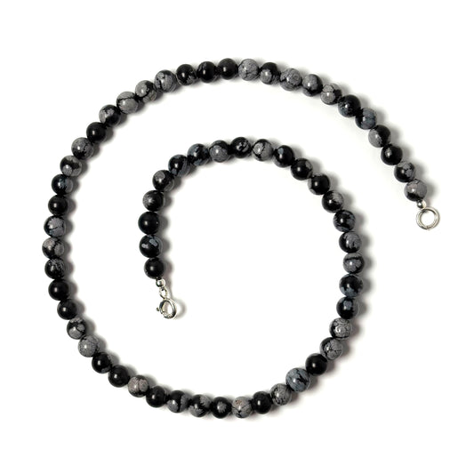 Snowflake Obsidian choker necklace