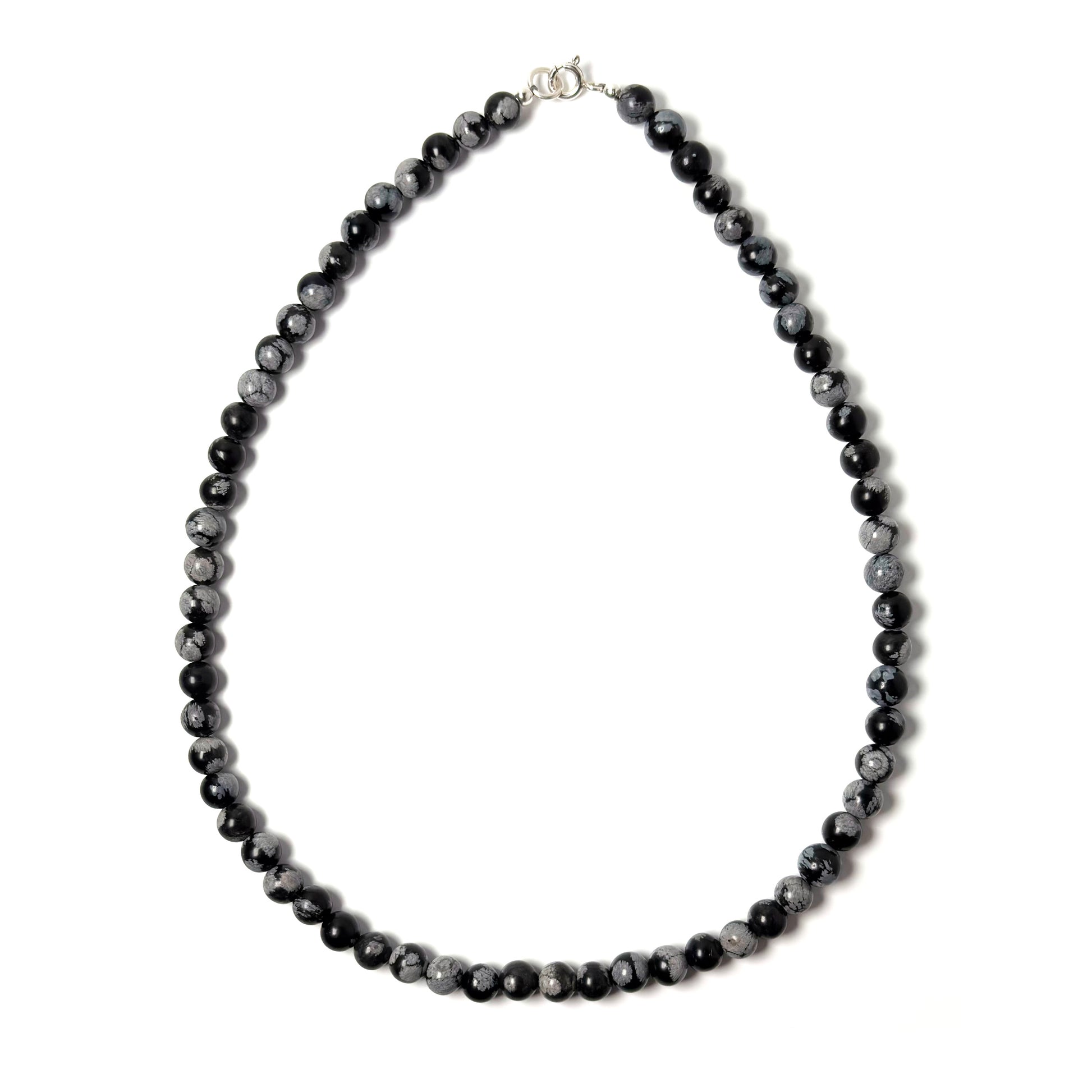 Snowflake Obsidian choker necklace