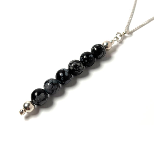 Snowflake Obsidian pendant
