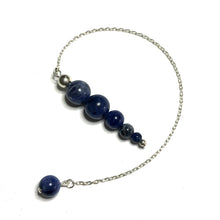 Load image into Gallery viewer, Sodalite beaded pendulum on a silver chain 
