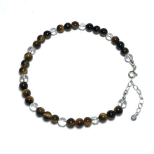 Load image into Gallery viewer, Tiger&#39;s eye crystal anklet
