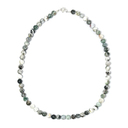 Tree Agate choker on a white background