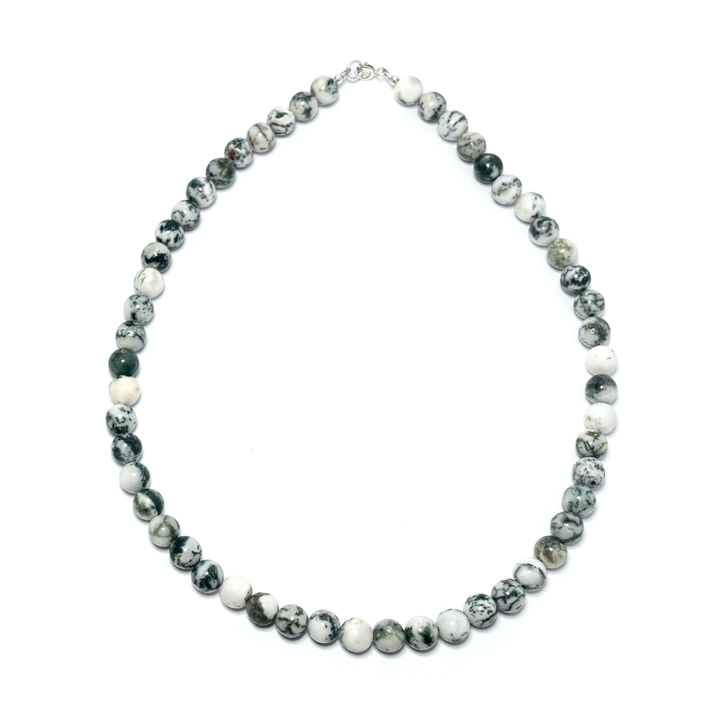 Tree Agate necklace on a white background